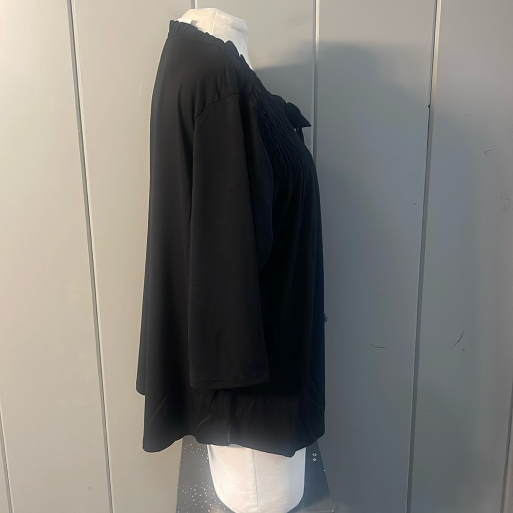 Christopher & Banks Black Boho Blouse Tee Women's Petite - Picture 2 of 4